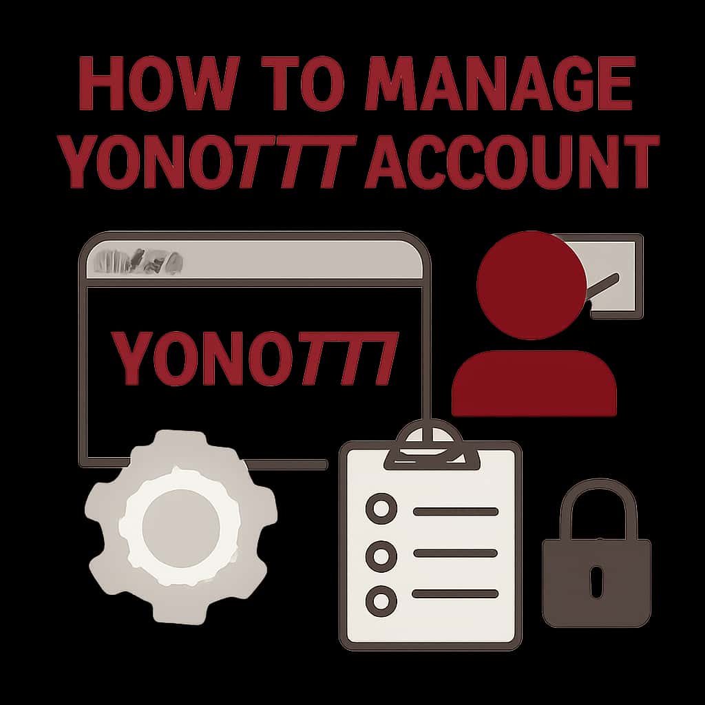 Illustration showing steps for managing a Yono777 account.