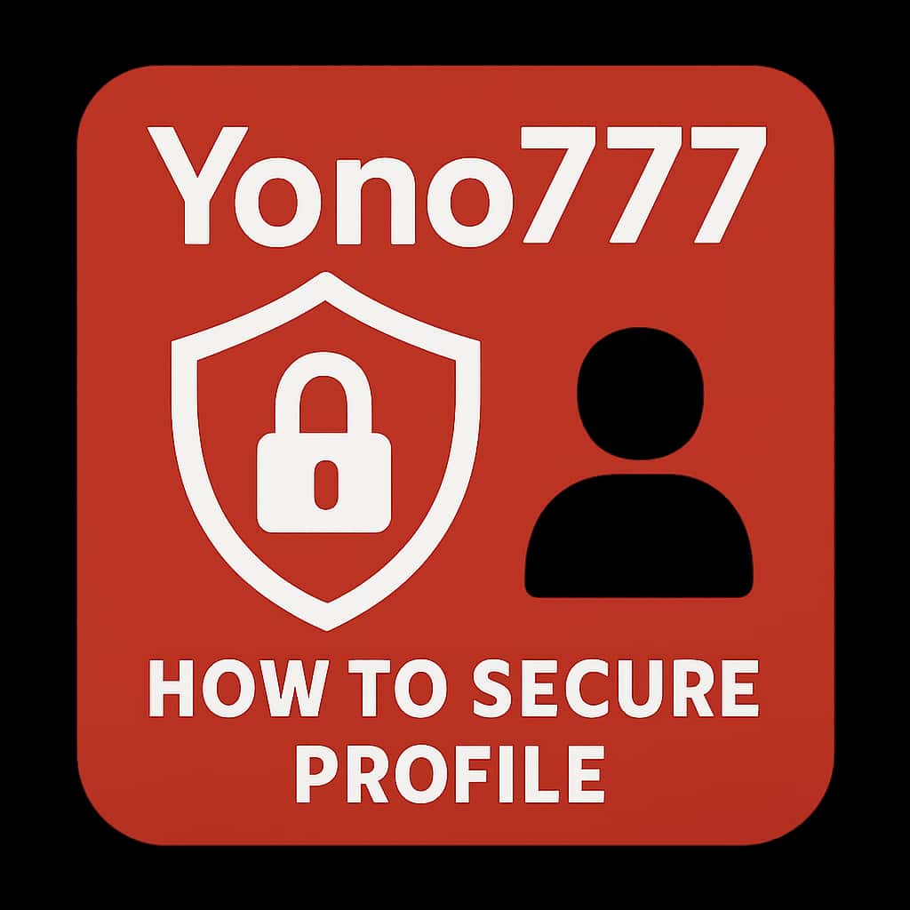A badge for Yono777 profile security, emphasizing guidance.