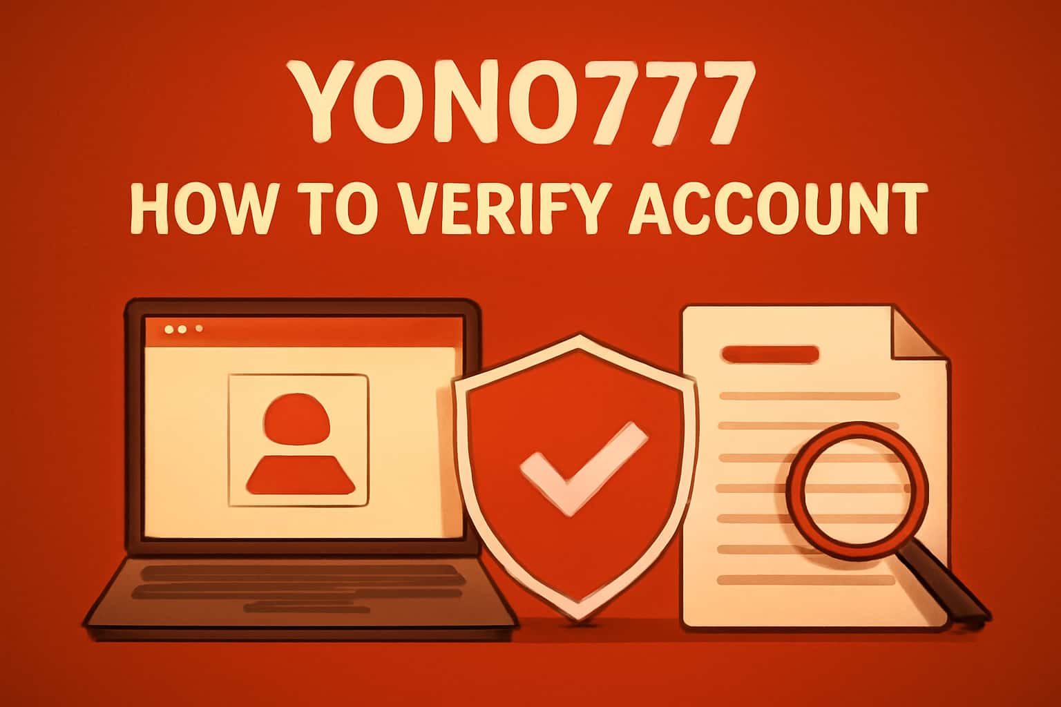 An informative scene illustrating the process of verifying a Yono777 account.