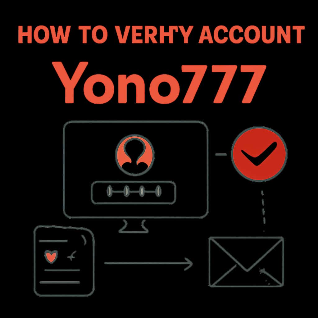 A diagram detailing the steps for verifying a Yono777 account.