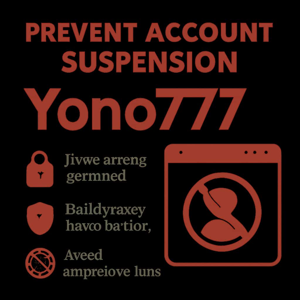 Illustration of key steps to prevent Yono777 account suspension.