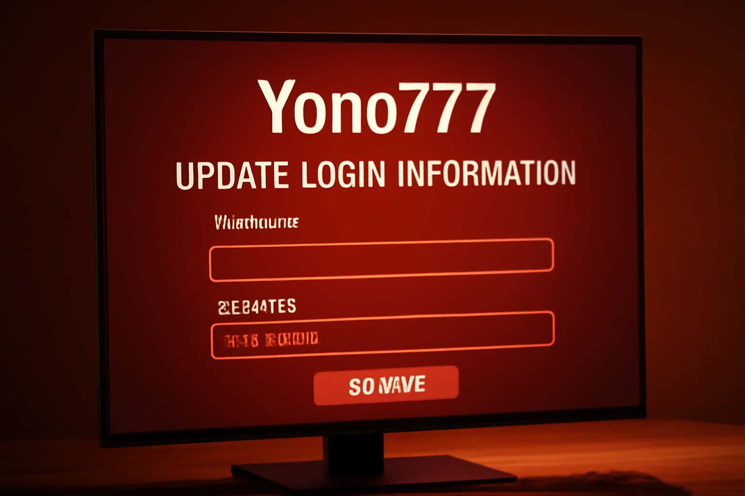 An informational scene illustrating the update process for Yono777 login information.