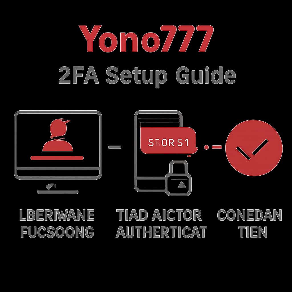 An educational diagram outlining the steps for Yono777 2FA setup.