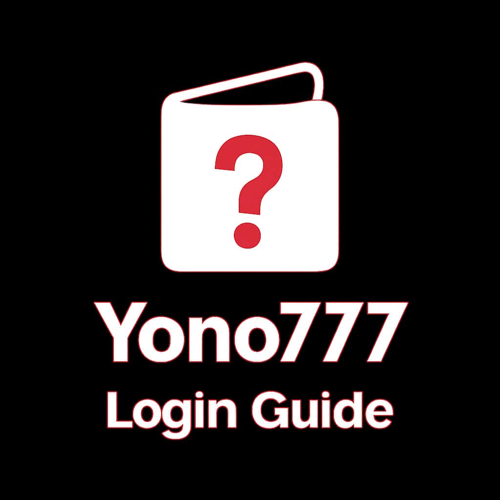 A simple badge design for Yono777 Login Guide.