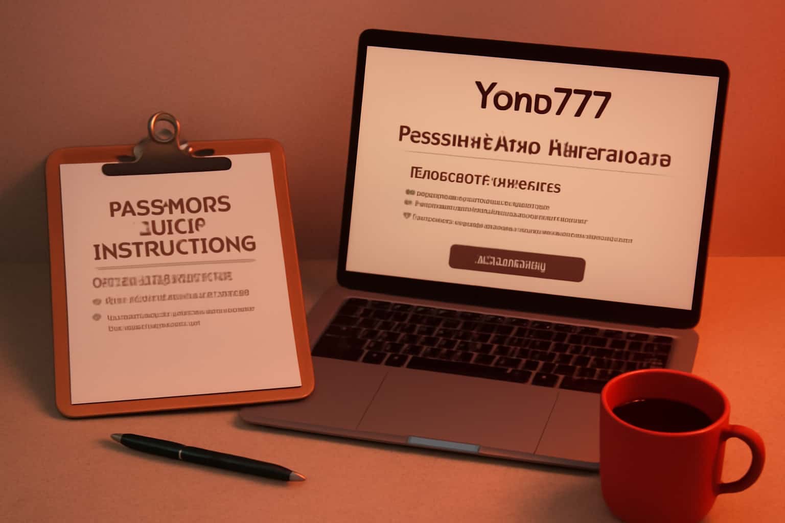 An illustrative scene depicting Yono777 password reset instructions with high-tech design elements.