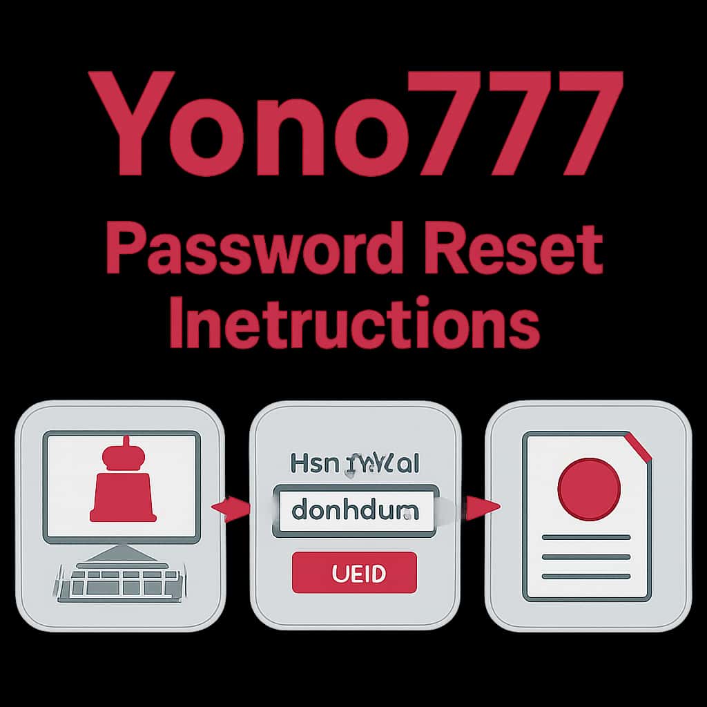 An educational diagram illustrating the password reset process for Yono777.