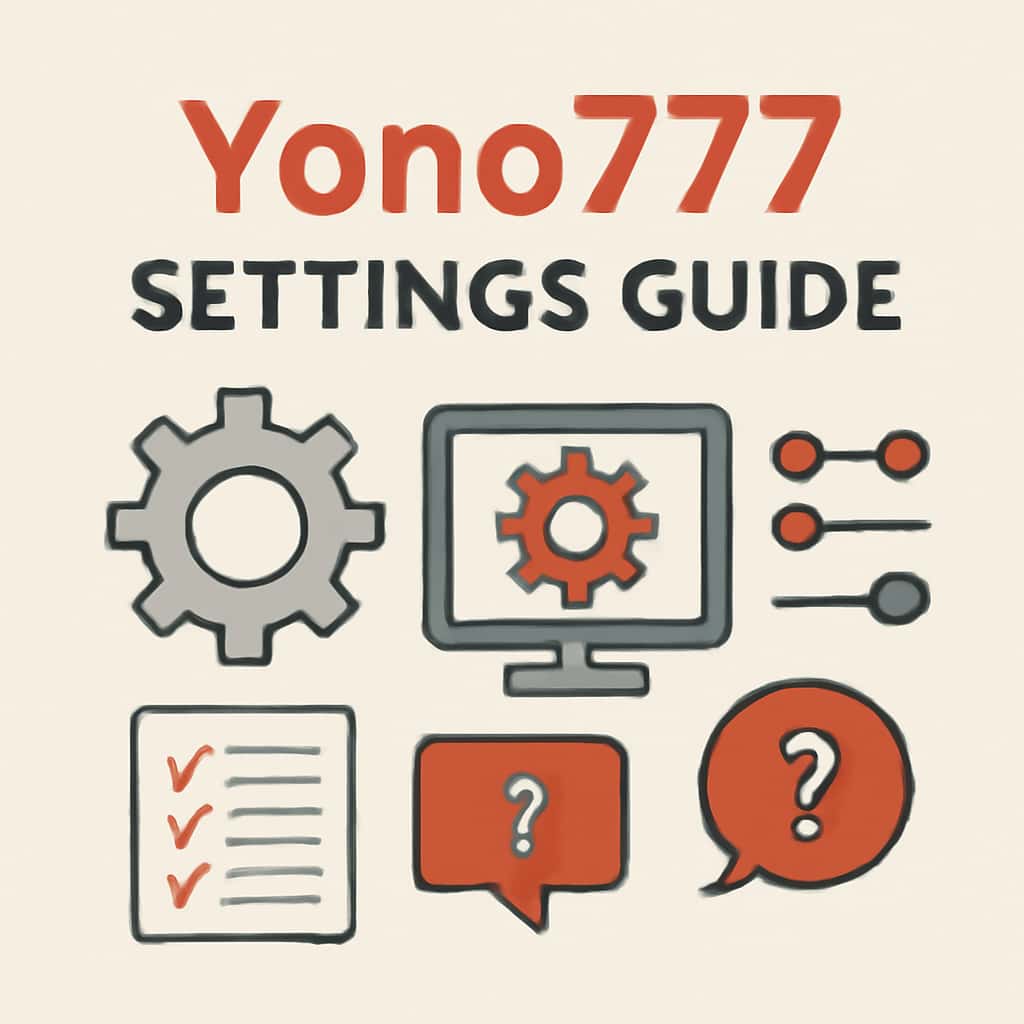 Illustration explaining Yono777 Settings Guide topics.